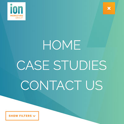 ION Marketing Group's website navigation based on a meticulous and well-thought out UX plan